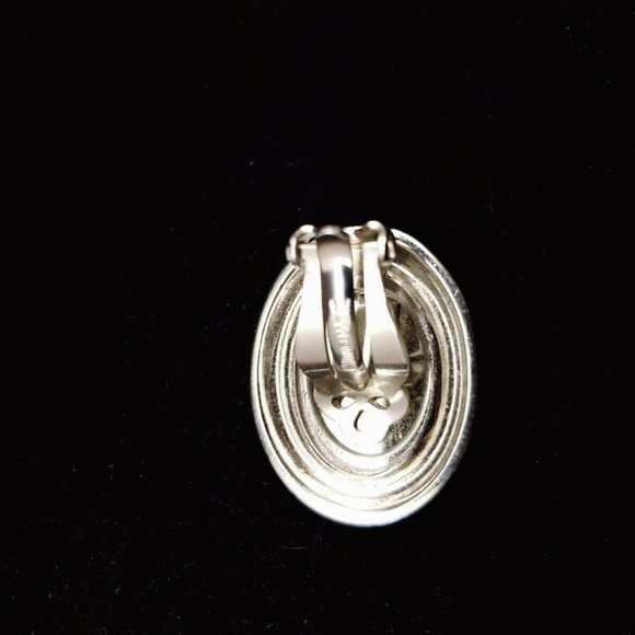 Vtg Whiting & Davis Co Hematite Clip On Earrings - Picture 10 of 12